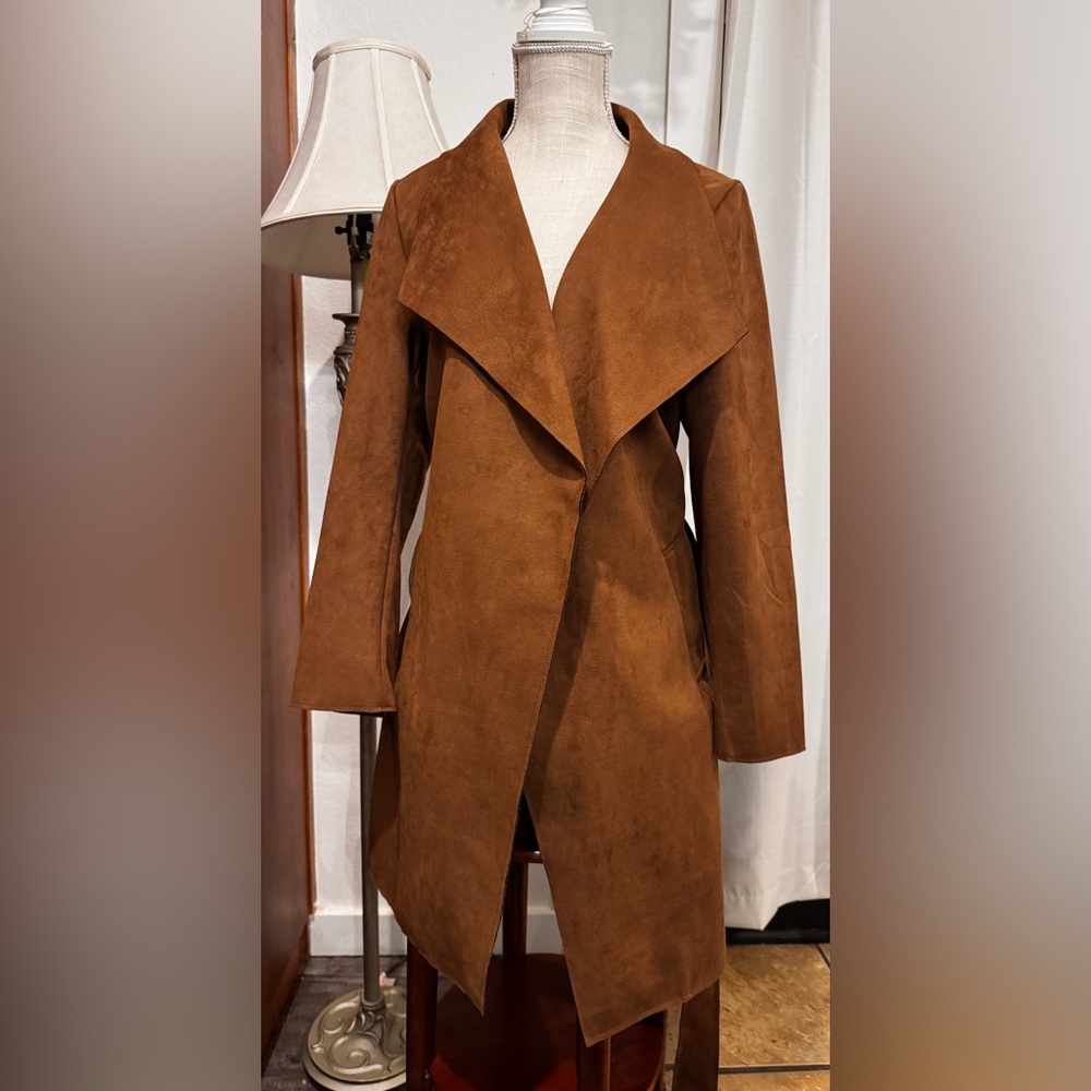 Vegan Suede Brown Women's Coat Size M